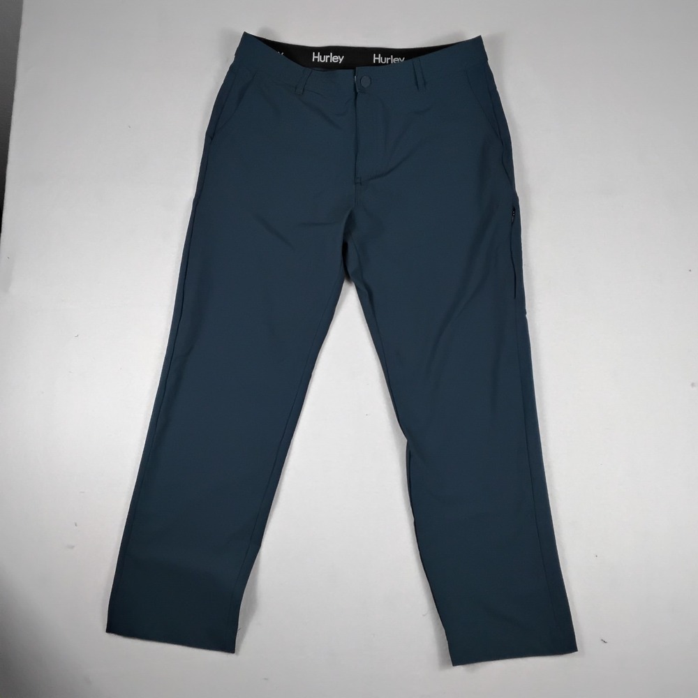 Hurley Mens Navy Blue Straight Leg Tec Pants Casual Chino Golf Travel 34x30